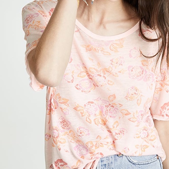 Free People Tops - Free people Floral Tourist Tee Blush Combo Pink Small